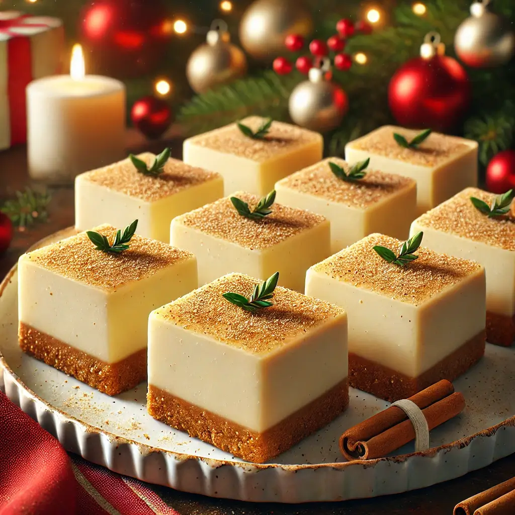 Eggnog Cheesecake Bars